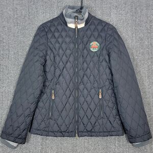 Horseware Ireland Jacket Womens S Black Down Quilted Equestrian w/ Wrist Gaiters
